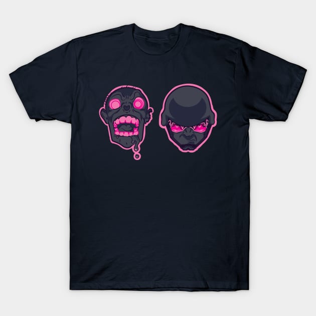 Zambie and Helmet Head T-Shirt by TheSneakyPeach